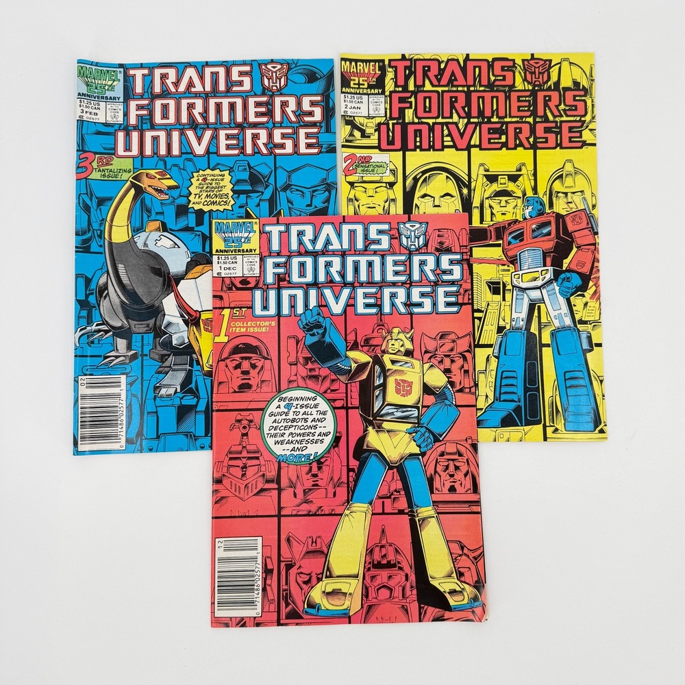 Marvel Transformers Universe #1 #2 #3 Newsstand 1986 1987 Vintage Comic Lot